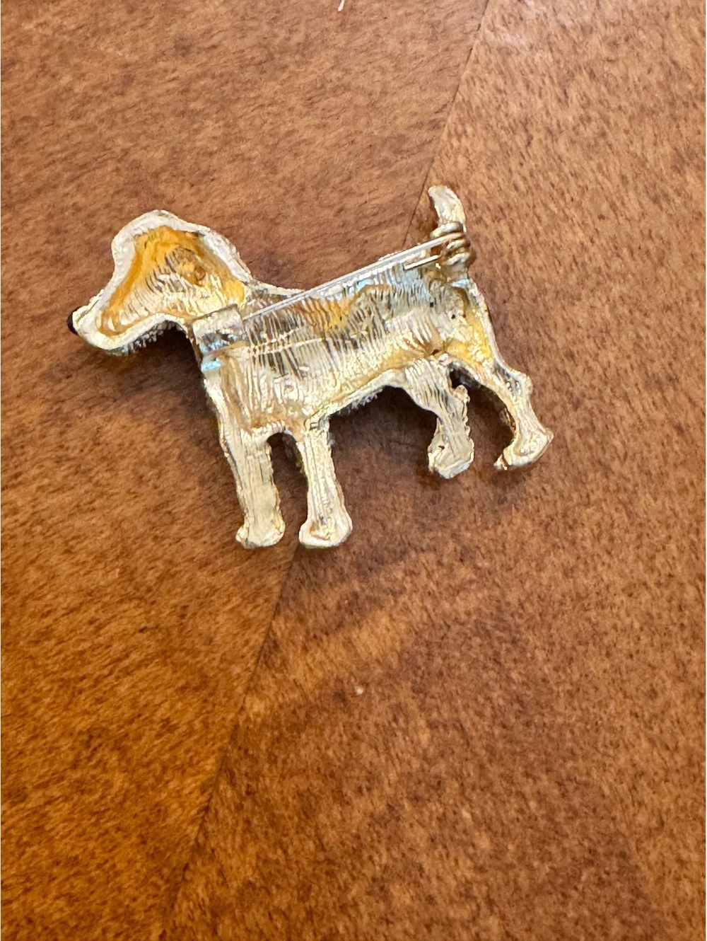 Vintage Dog-Shaped Rhinestone Brooch Pin 541 - Picture 2 of 3